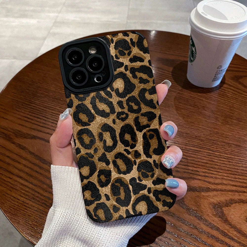 iPhone Leopard Leather Case
