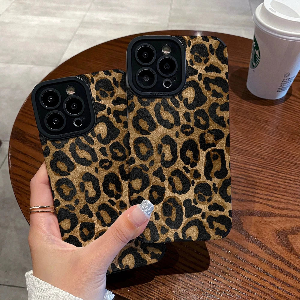 iPhone Leopard Leather Case