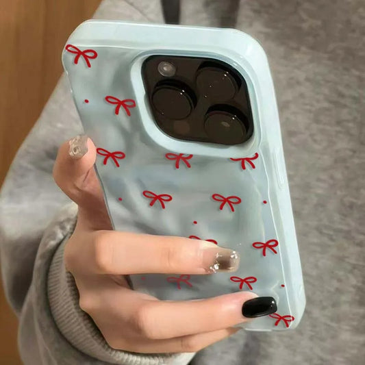 iPhone 17 Red Bow Blue Case