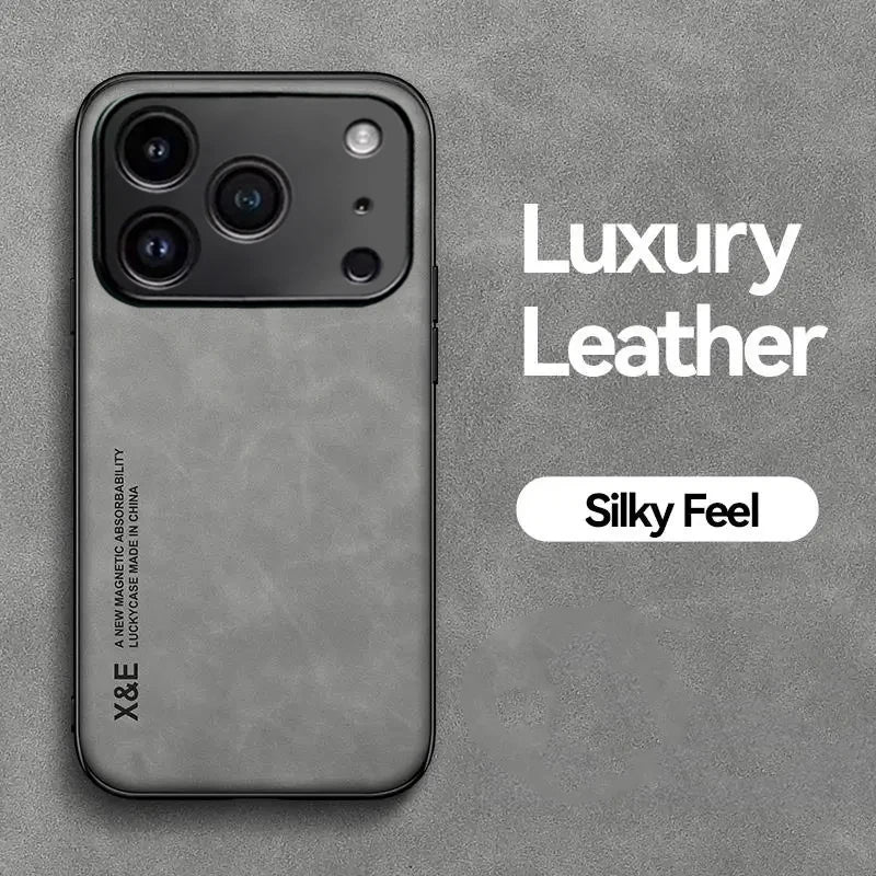 iPhone Leather Case Gray