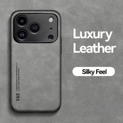 iPhone Leather Case Gray