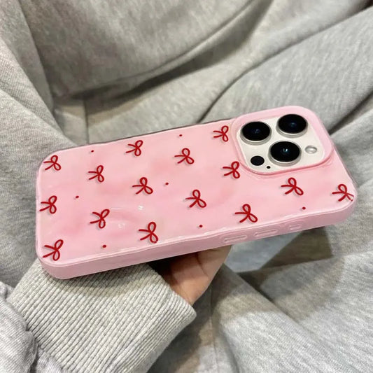 iPhone Red Bow Pink Case