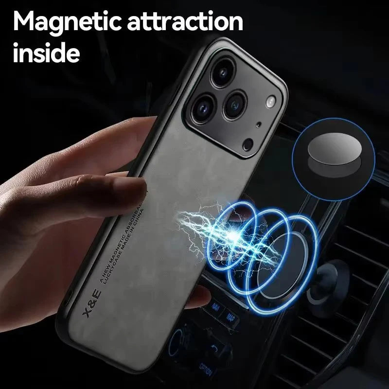 iPhone Leather Case Gray